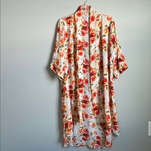 The Vanity Room Cream and Red Floral Kimono